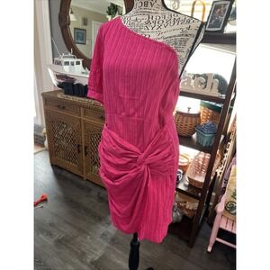 Pink Stretchy Off The Shoulder Large Summer‎ Sexy Dress vacation Wear 163